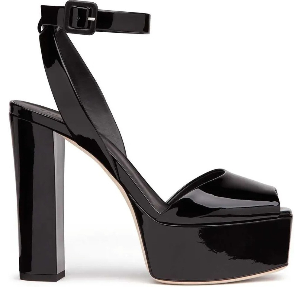 Fashion Nova Glossy Black Platform Sandals